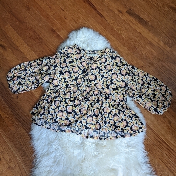 Free PEOPLE Highlander Printed Pullover Blouse Top Boho Xs - Picture 8 of 13